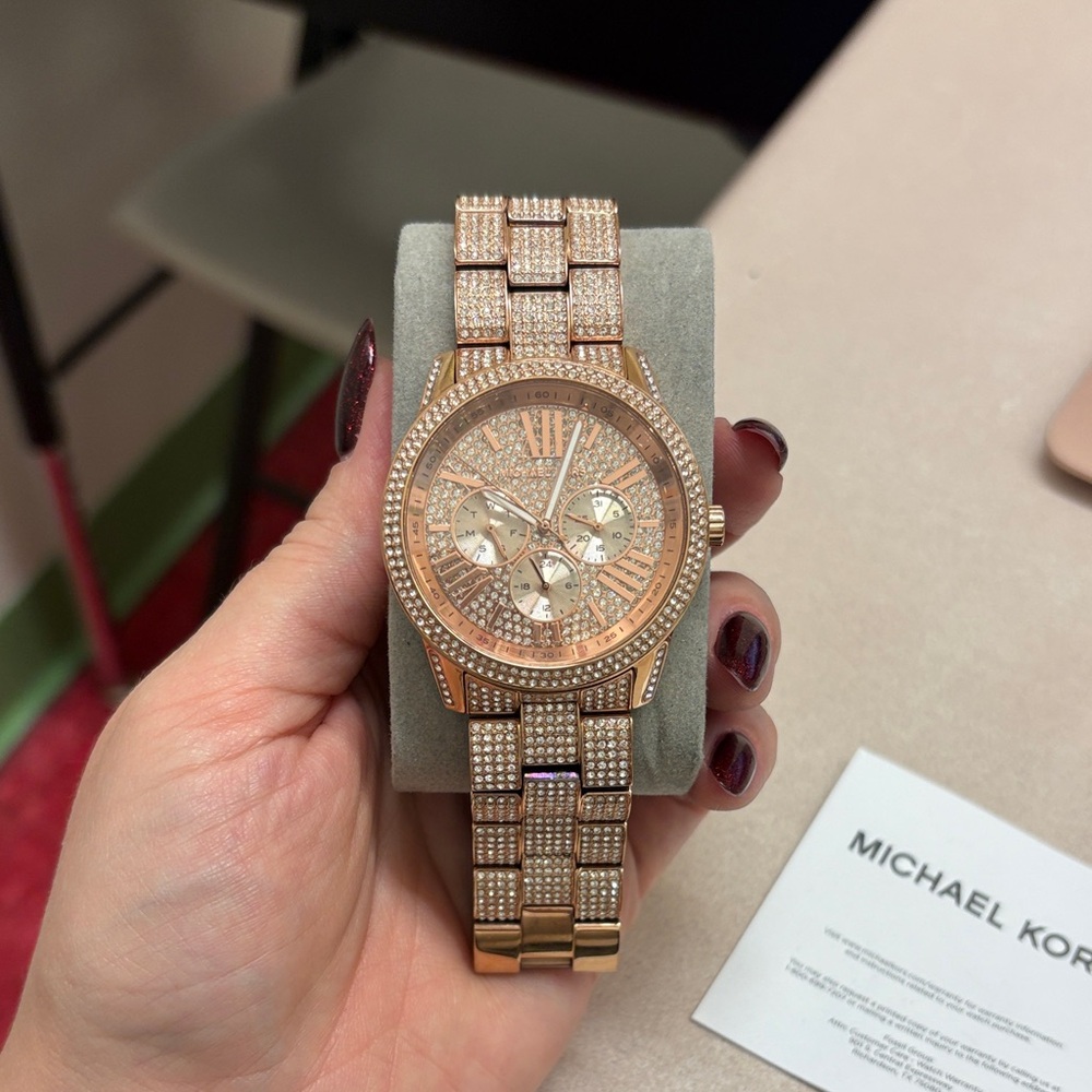 Michael Kors Oversized Everest Pave Rose Gold Watch